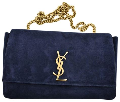 ysl blue suede bag